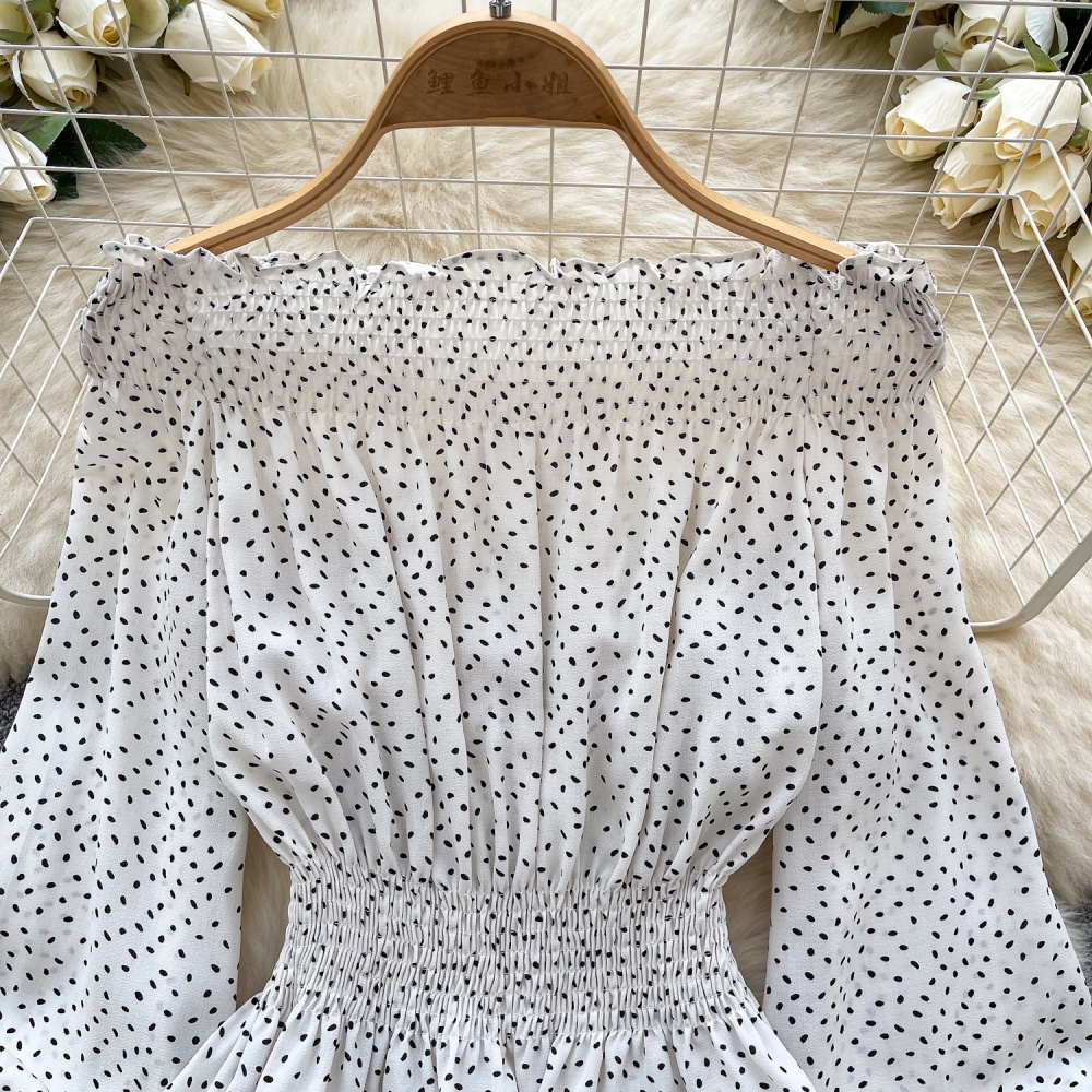 Ladies polka dot shirt European style tops for women