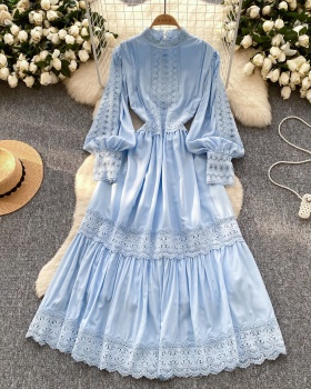 France style court style hollow long vacation dress