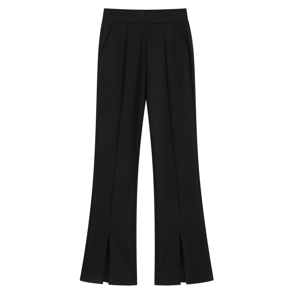 Slim front split flare pants drape long pants for women