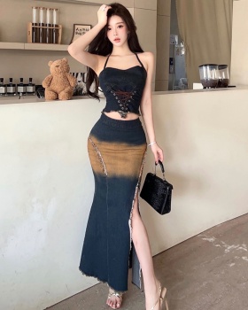 Temperament sexy slim long skirt 2pcs set for women