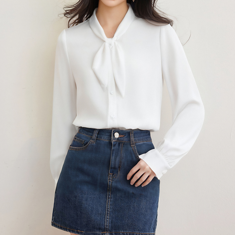 France style loose shirt cstand collar temperament tops