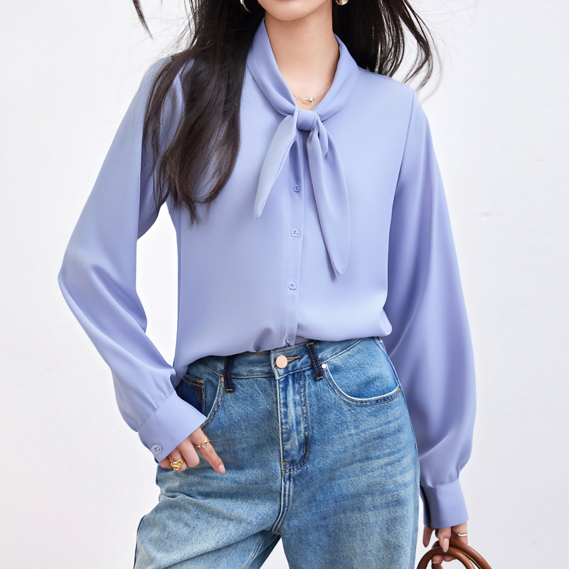 France style loose shirt cstand collar temperament tops