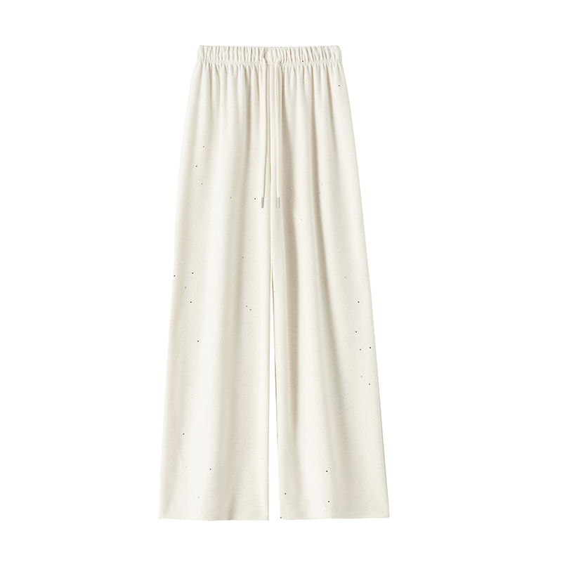 Spring straight pants knitted wide leg pants for women