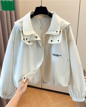 Lapel letters technical jacket Casual short coat