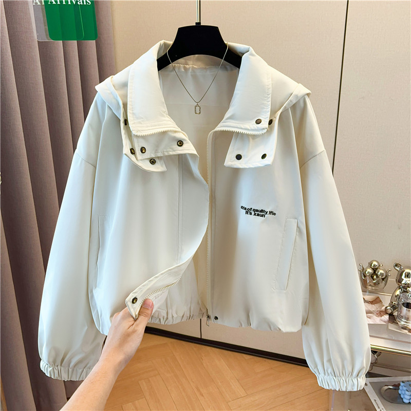 Lapel letters technical jacket Casual short coat