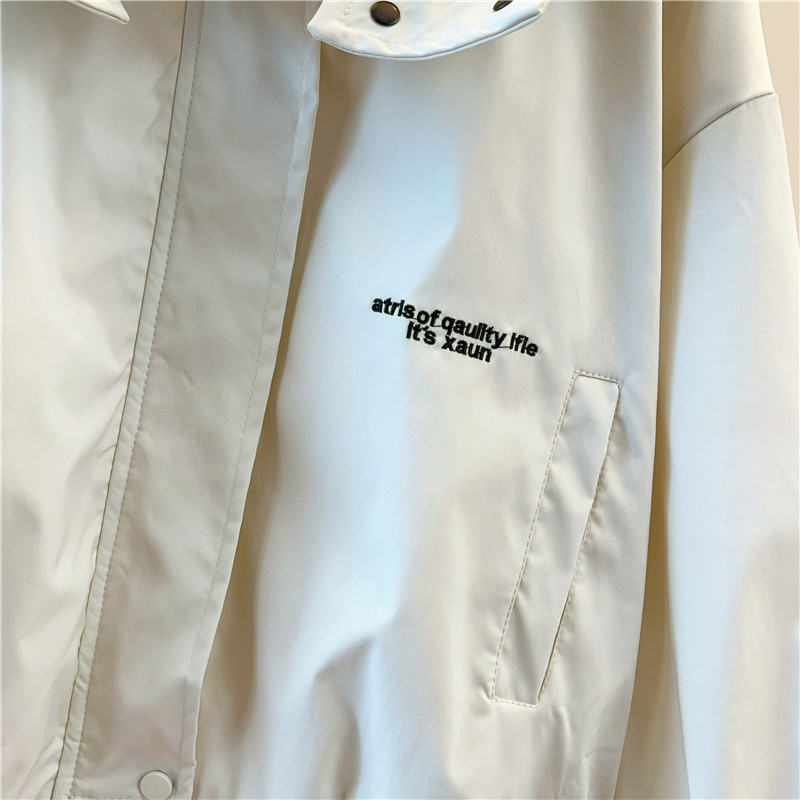 Lapel letters technical jacket Casual short coat