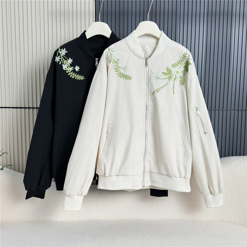 Flowers clip cotton embroidery jacket retro American style coat