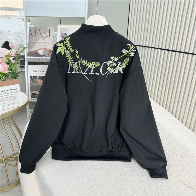 Flowers clip cotton embroidery jacket retro American style coat