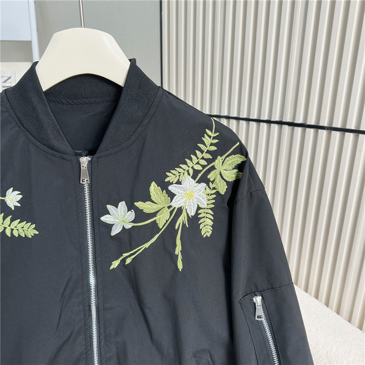 Flowers clip cotton embroidery jacket retro American style coat