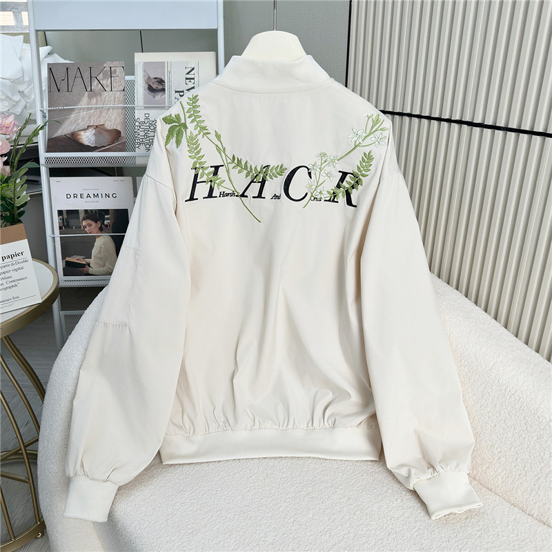 Flowers clip cotton embroidery jacket retro American style coat