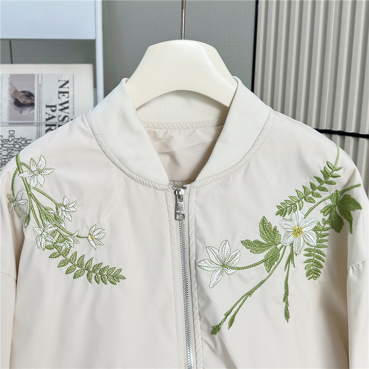 Flowers clip cotton embroidery jacket retro American style coat