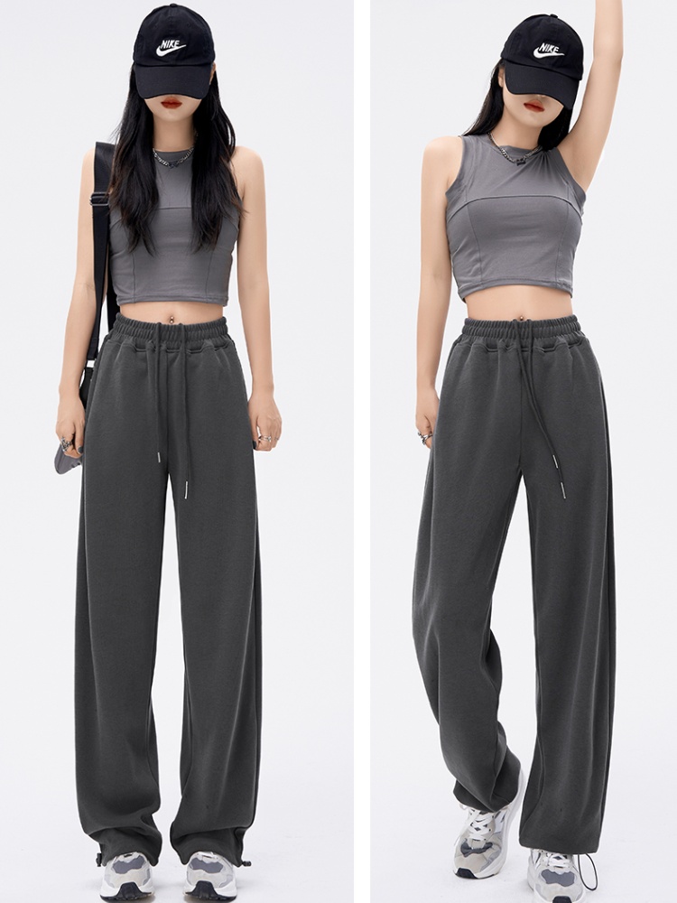 Casual straight loose wide leg sweatpants for women