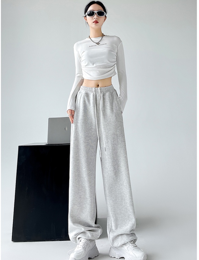 Casual straight loose wide leg sweatpants for women