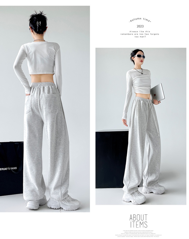 Casual straight loose wide leg sweatpants for women