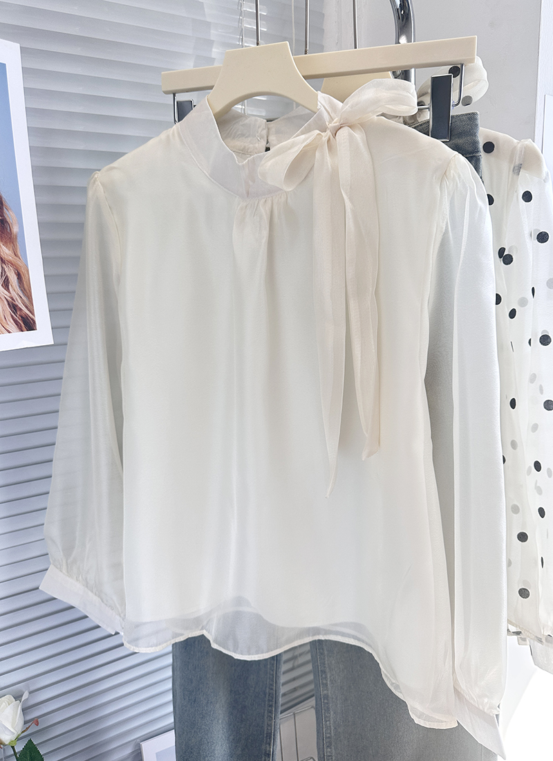 France style chiffon shirt bandage tops for women