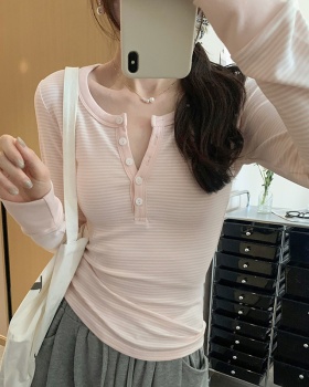 Korean style enticement T-shirt stripe bottoming shirt