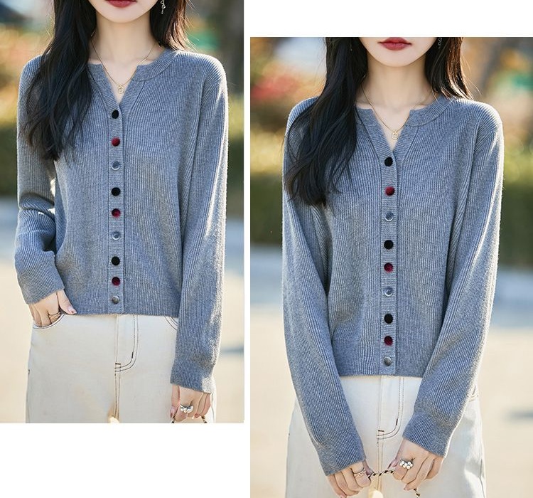 Western style sweater long sleeve cardigan for women