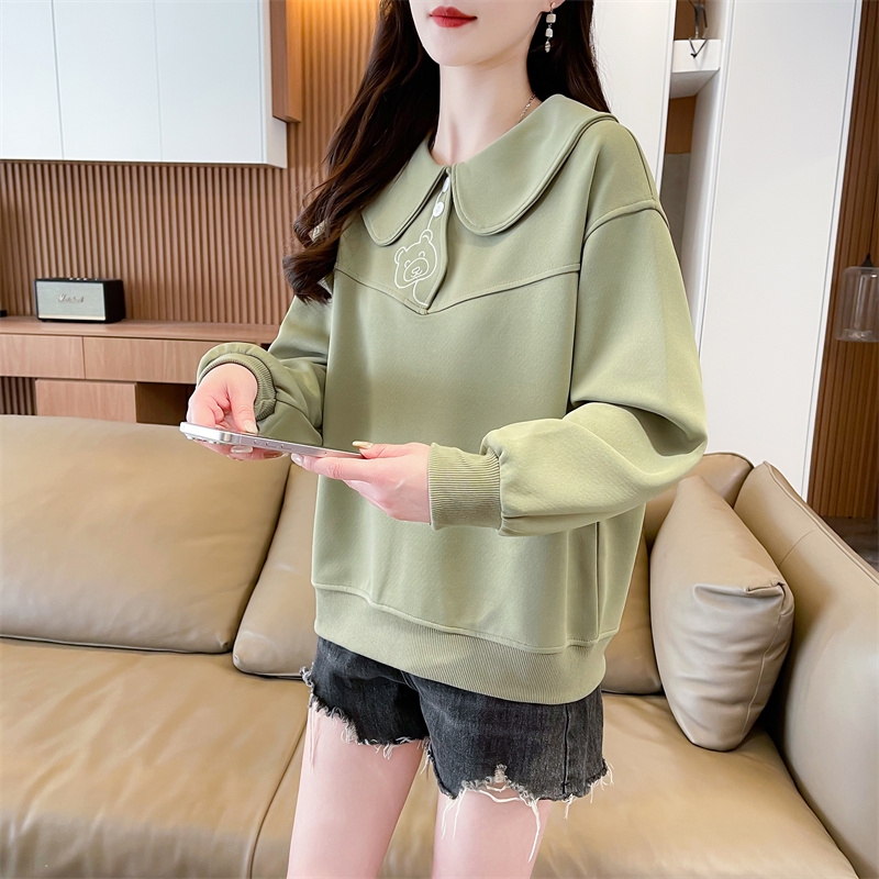 Doll collar tops large yard hoodie for women