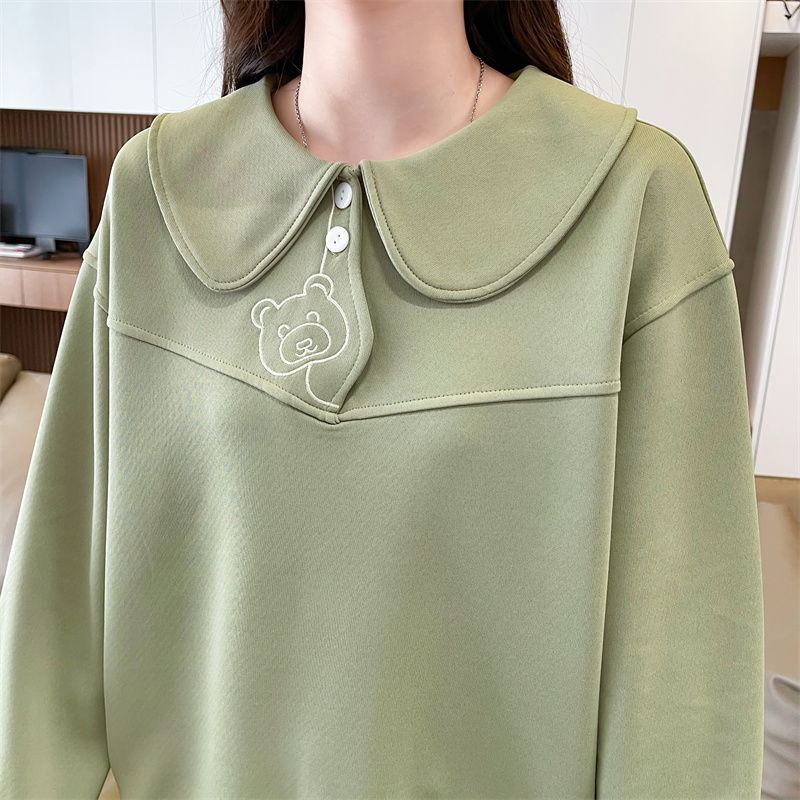 Doll collar tops large yard hoodie for women