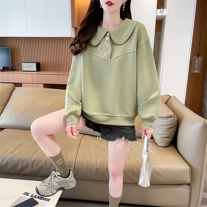 Doll collar tops large yard hoodie for women