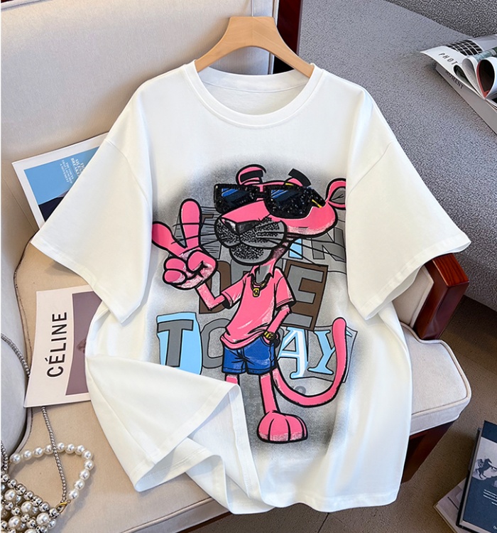 Short sleeve printing T-shirt graffiti tops for women