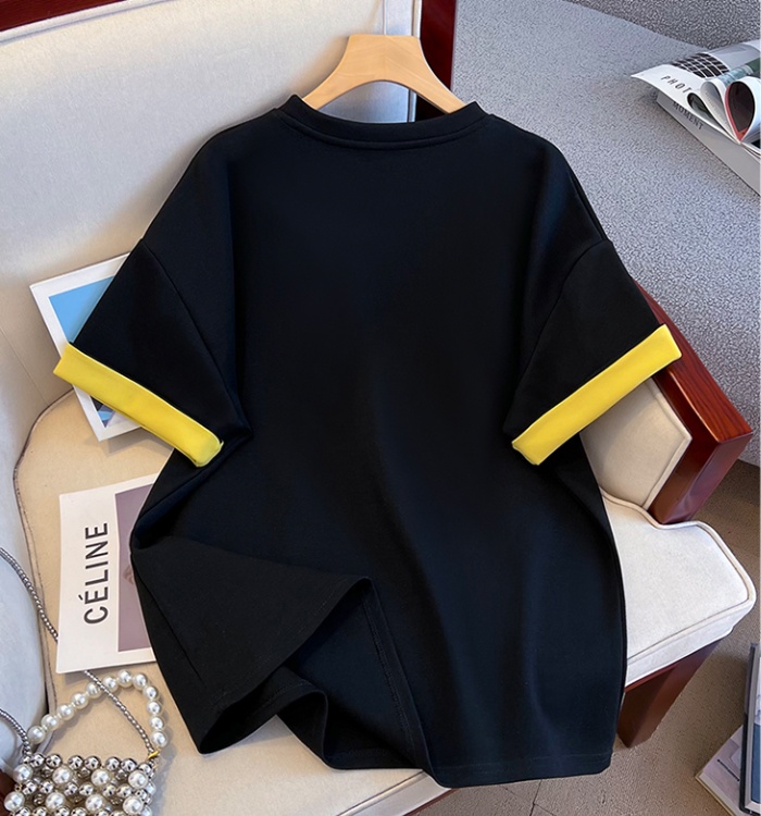 Letters long tops short sleeve niche T-shirt for women