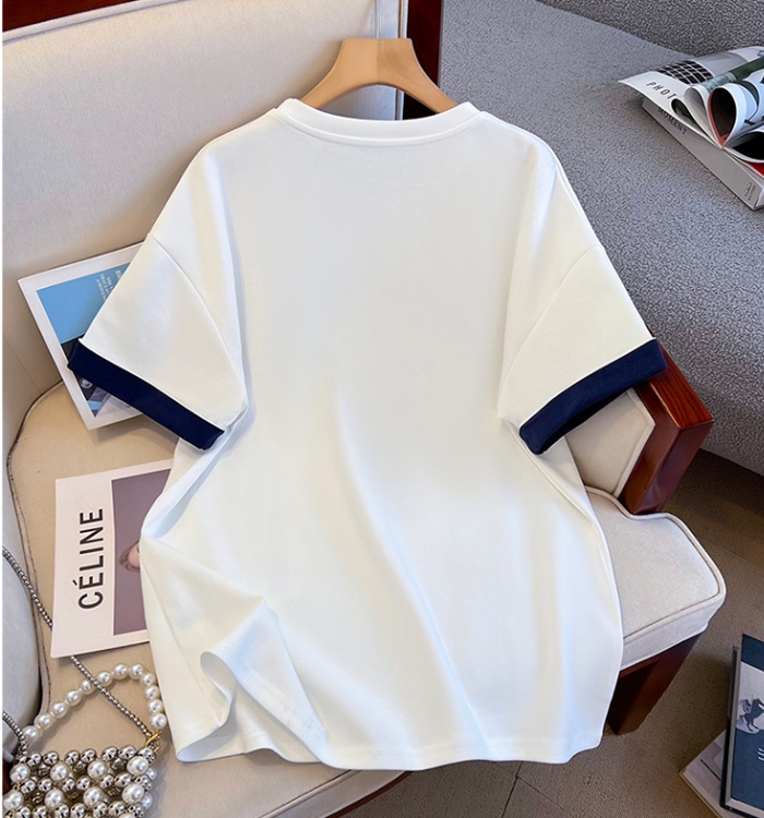 Letters long tops short sleeve niche T-shirt for women