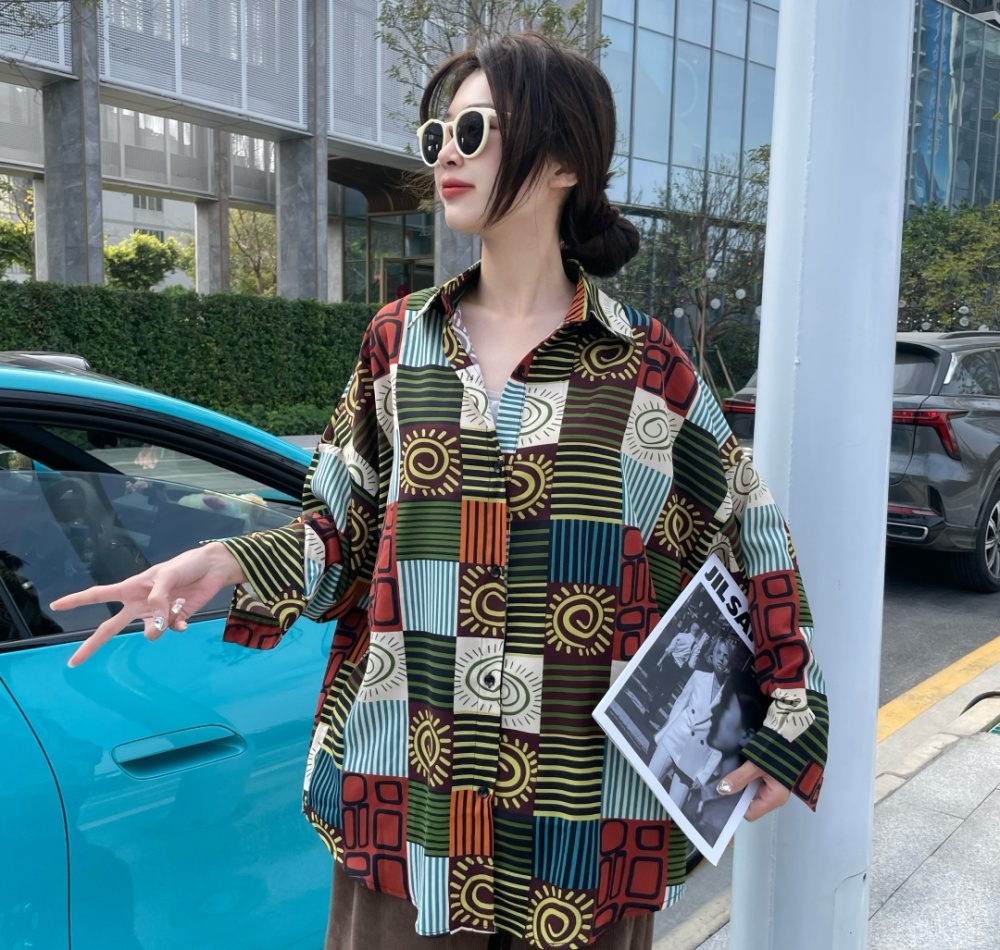 Korean style long sleeve shirt loose spring tops