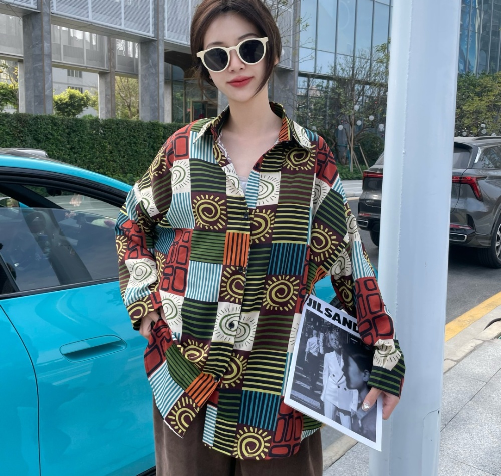 Korean style long sleeve shirt loose spring tops