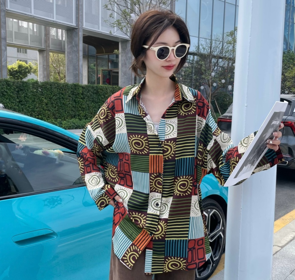 Korean style long sleeve shirt loose spring tops