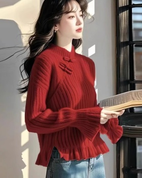 Autumn and winter unique tops fashion red sweater for women