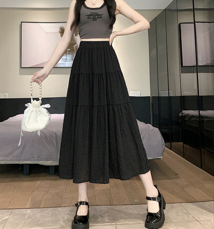 Spring and summer high waist skirt A-line long skirt for women