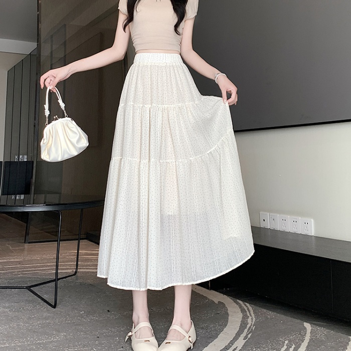 Spring and summer high waist skirt A-line long skirt for women