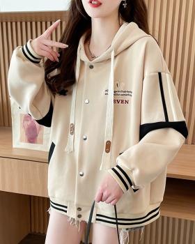 Cotton baseball uniforms Korean style coat for women