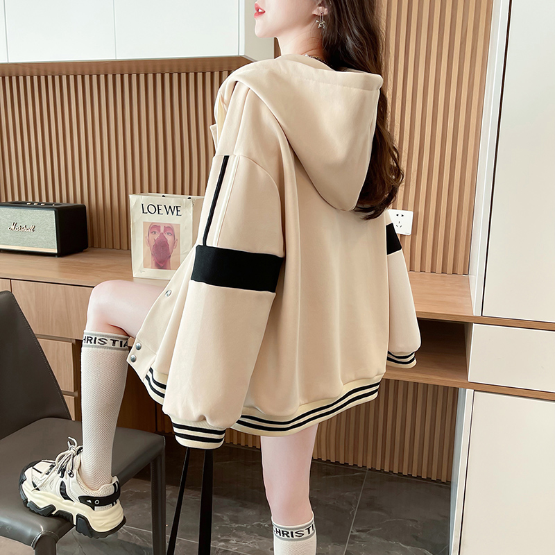 Cotton baseball uniforms Korean style coat for women