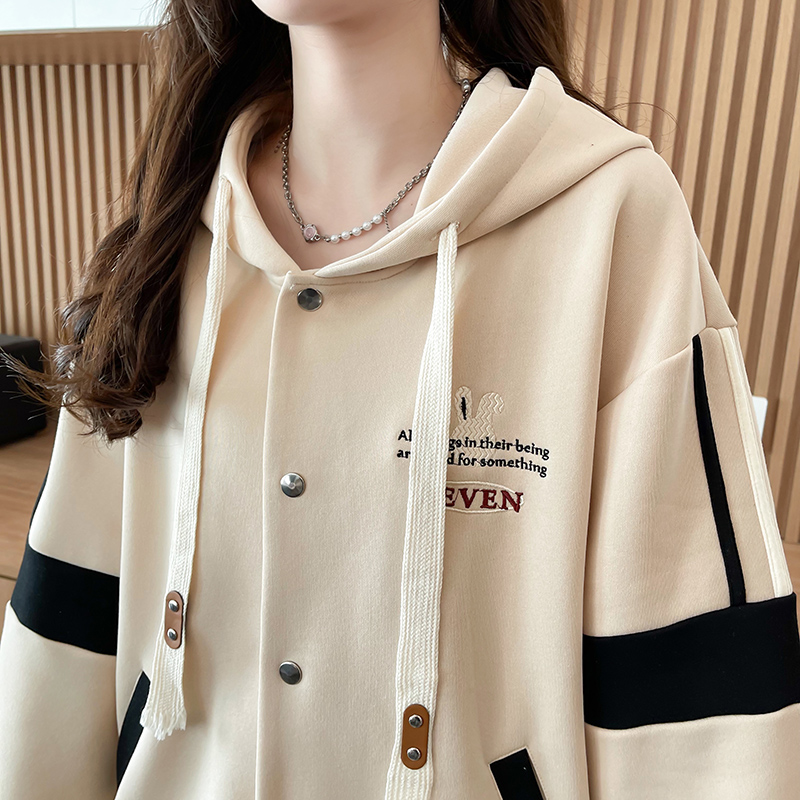 Cotton baseball uniforms Korean style coat for women