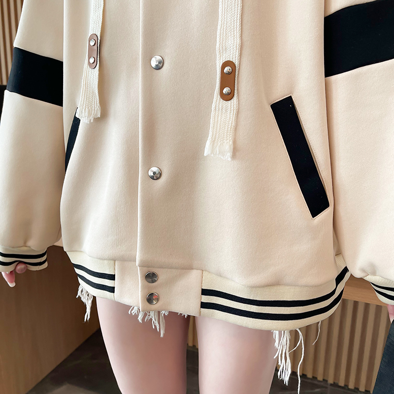 Cotton baseball uniforms Korean style coat for women