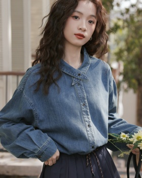 Korean style cardigan denim shirt for women