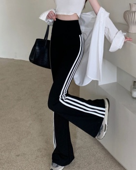 Sports micro speaker long pants stripe yoga pants for women