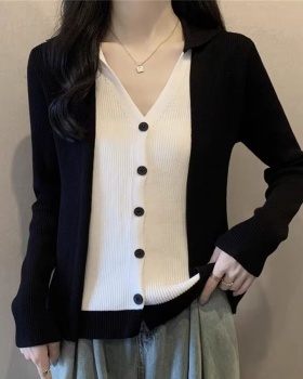 V-neck temperament cardigan unique spring tops for women