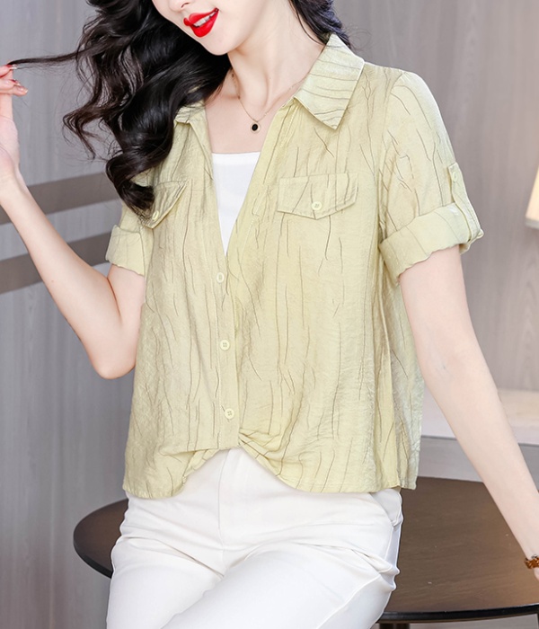 Niche Pseudo-two shirt irregular spring small shirt