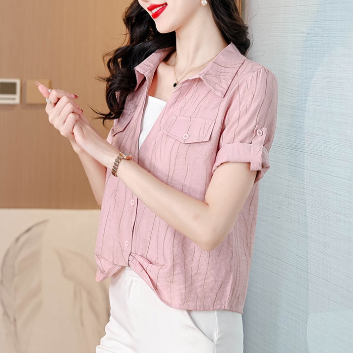 Niche Pseudo-two shirt irregular spring small shirt