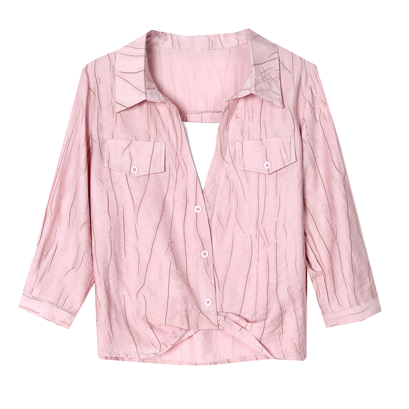 Niche Pseudo-two shirt irregular spring small shirt