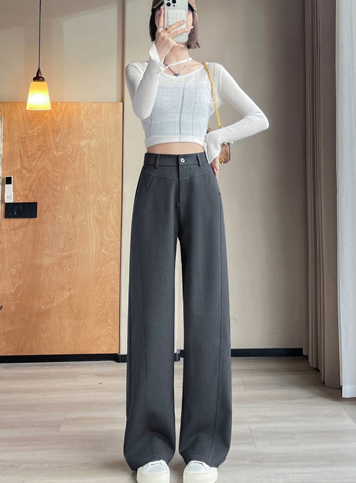 Casual wide leg pants high waist suit pants for women