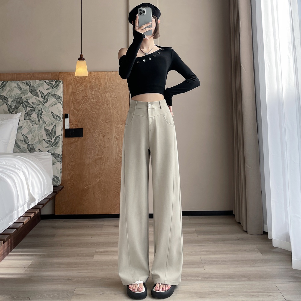 Casual wide leg pants high waist suit pants for women