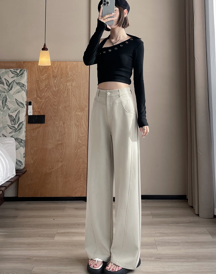 Casual wide leg pants high waist suit pants for women