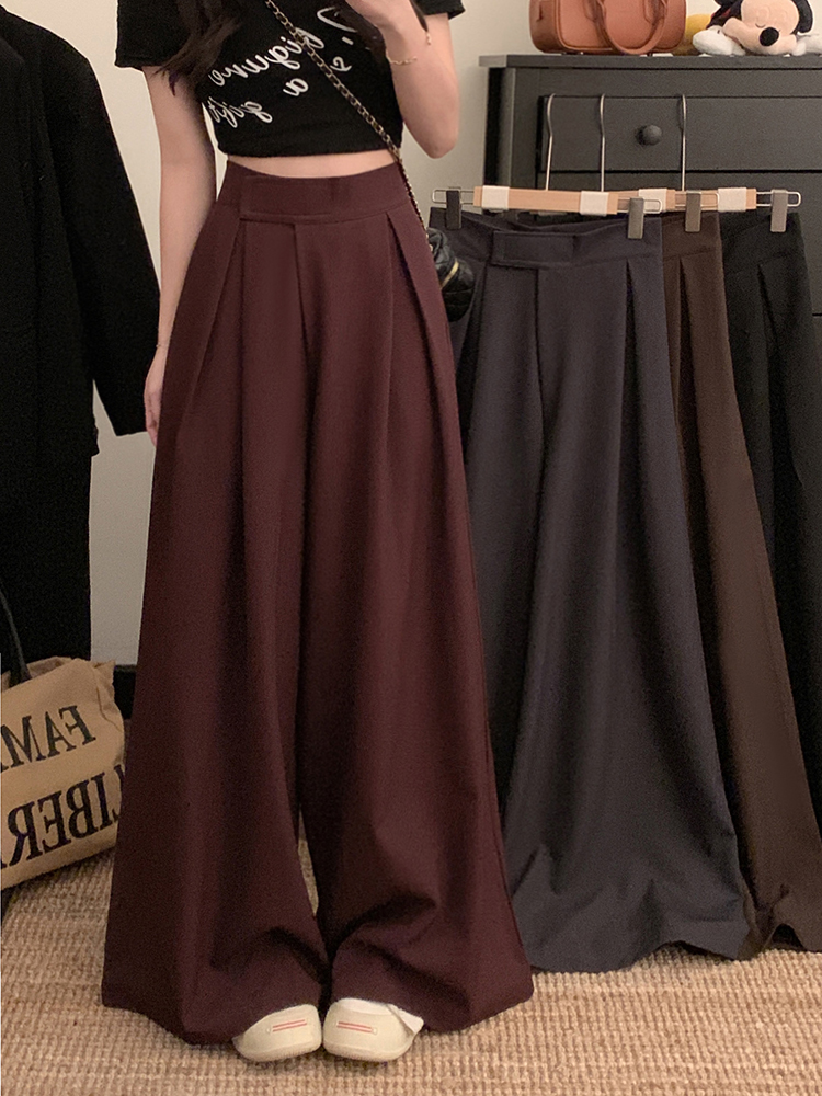 Casual suit pants spring wide leg pants for women