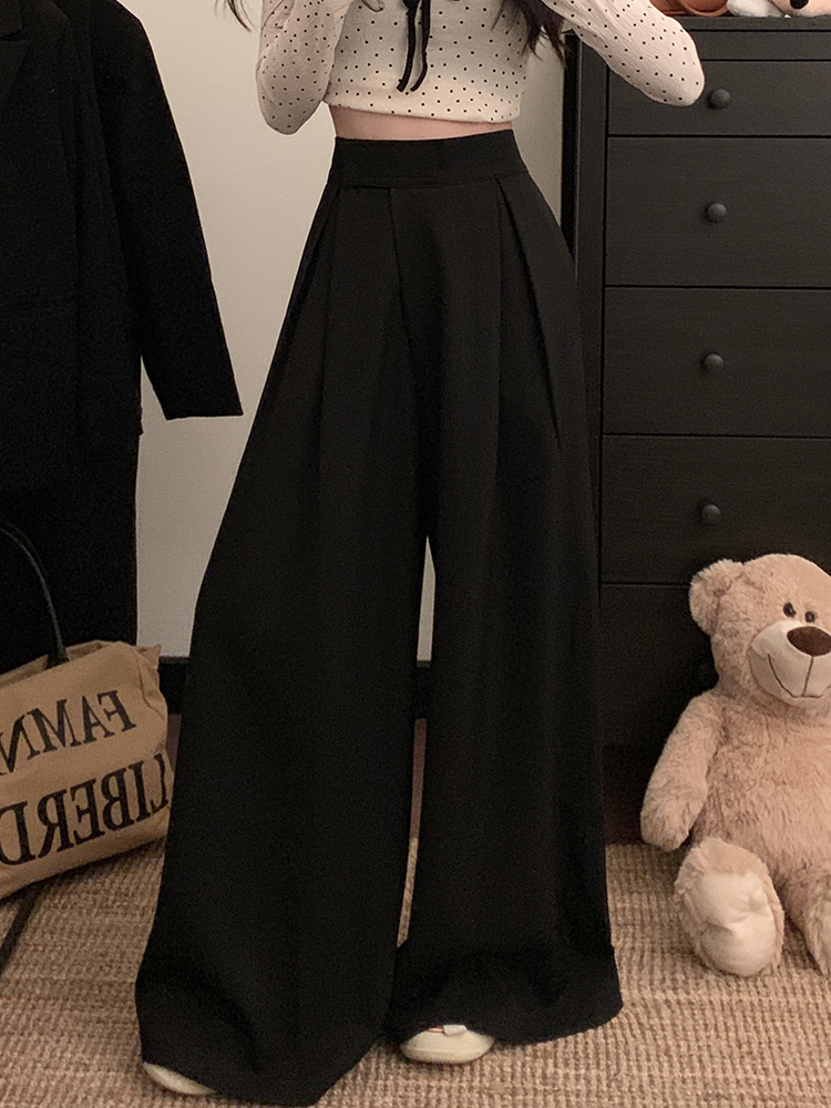 Casual suit pants spring wide leg pants for women