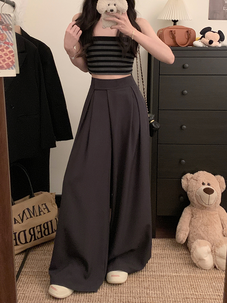 Casual suit pants spring wide leg pants for women