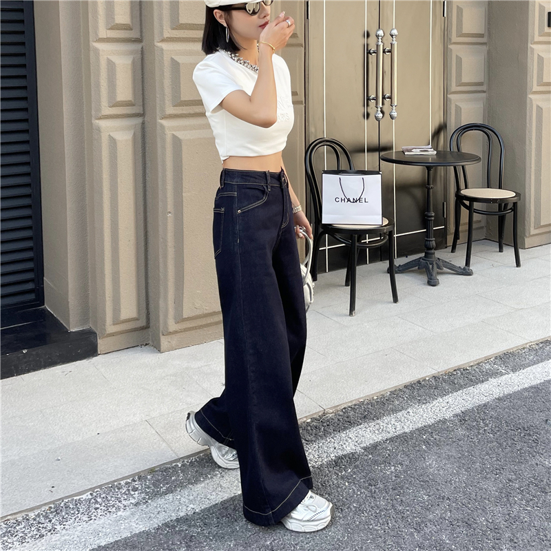 Loose slim jeans elasticity mopping long pants for women